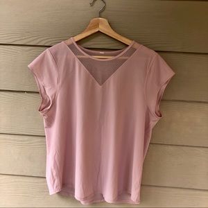 Mesh V-Neck Pink Lululemon Top